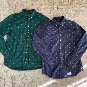 American Eagle Outfitters Men’s Holiday Button Down Dress Shirts - Size LT